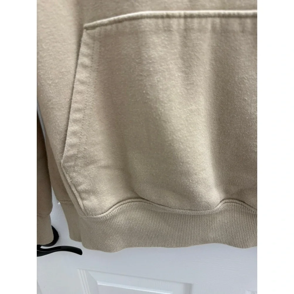 The North Face Mens Tan Never Stop Exploring Box Logo Pullover Hoodie Medium